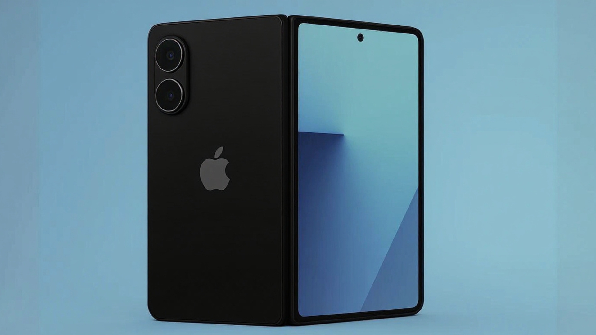 So könnte das iPhone Fold aussehen (KI-Kreation) iPhone Fold in Schwarz (Konzept)