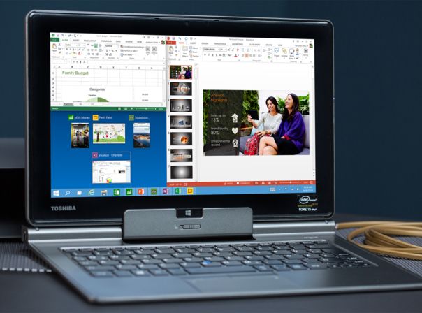 In Windows 10 könnt Ihr bis zu vier Programme nebeneinander anordnen. In Windows 10 könnt Ihr bis zu vier Programme nebeneinander anordnen.