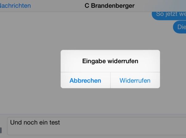 Eingabe Widerrufen iOS 8.4 iPhone 6 Plus