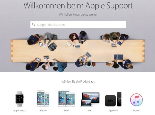 Apple Support Screenshot