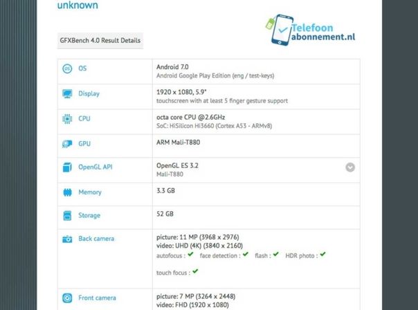 huawei unbekanntes gerät gfxbench daten s2 9 mate