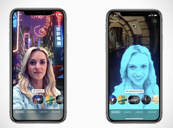 Mit "Selfie Szenen" von Apple Clips 2.0 könnt Ihr in Star-Wars-Raumschiffen und weiteren Orten Platz nehmen