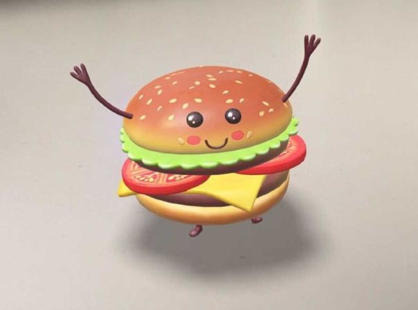 Dieser Cheeseburger ist bei Snapchat als AR Linse verfügbar