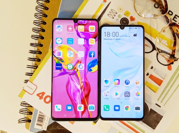 Huawei P30, P30 Pro ACHTUNG Sperrfrist 26.3.2019 Huawei P30 und P30 Pro auf einem Tisch