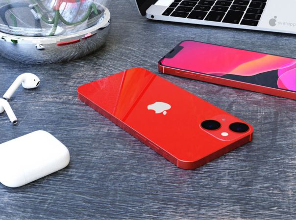 iPhone 13 mini in Rot Render-Modell