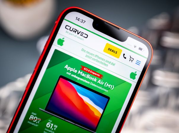 iPhone 14 Display mit Notch und CURVED-Homepage