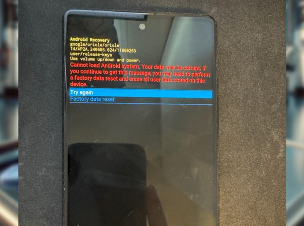 Dieser Fehler wird wohl einigen Nutzern angezeigt – das Handy ist dann nicht mehr nutzbar Fehler macht das Pixel 6 nutzlos