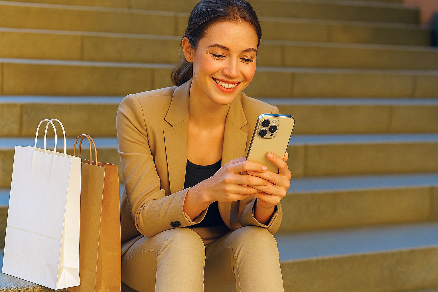 Frau mit Smartphone