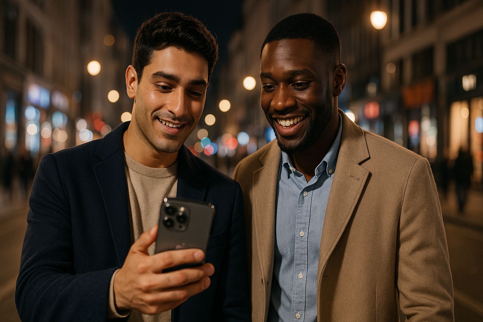 Zwei Männer mit einem Smartphone