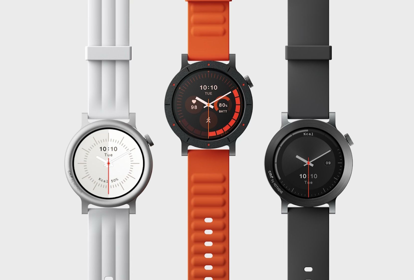 Die CMF Watch 3 Pro in drei Farben