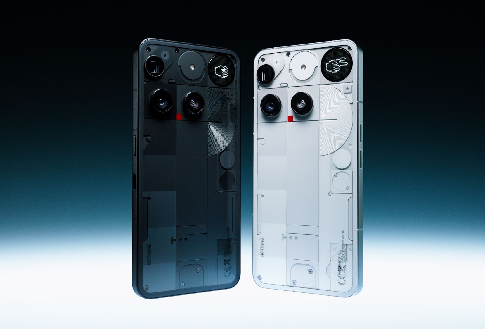 Das Nothing Phone (3) in Schwarz und Weiß