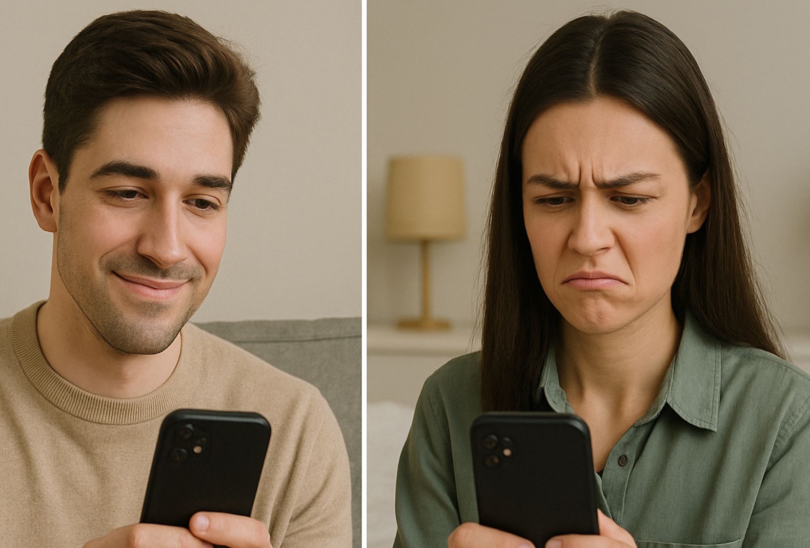 Tinder swipen Mann und Frau