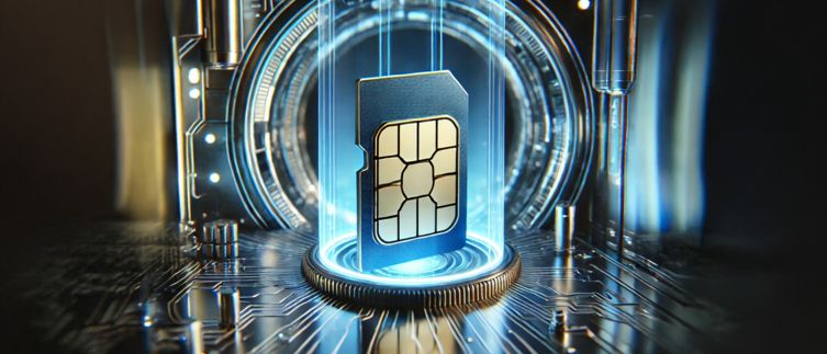 Eine SIM-Karte vor einem Portal