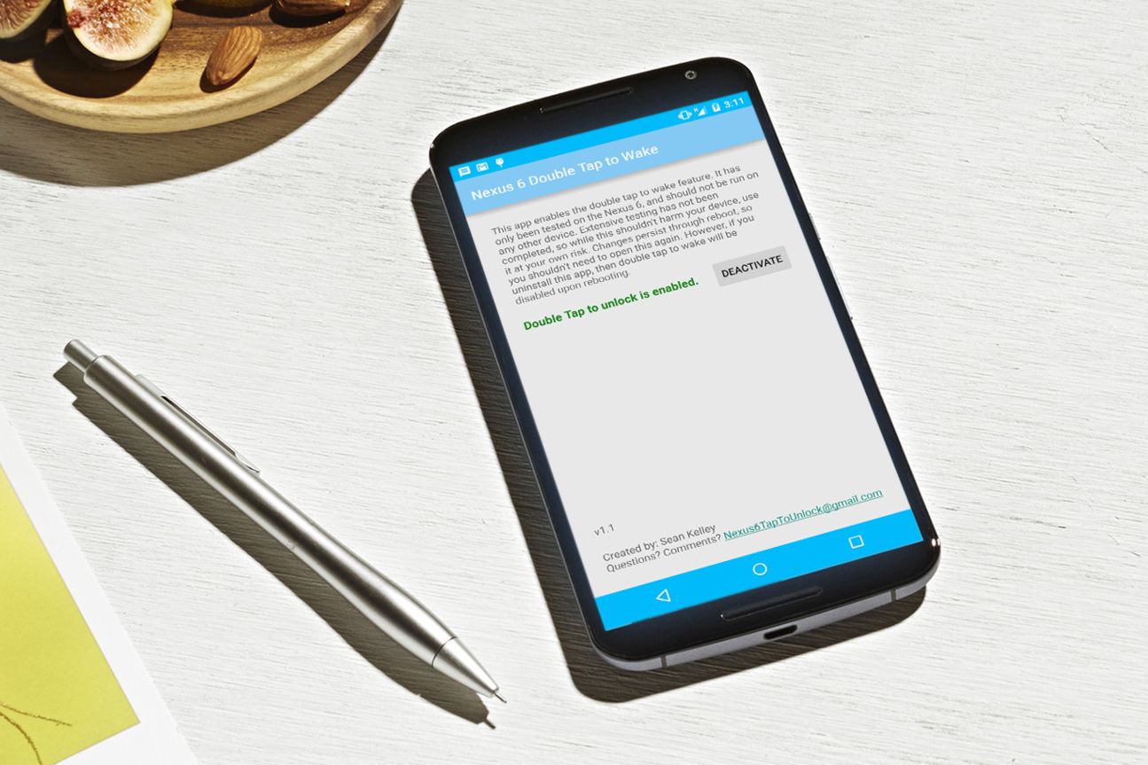 Double Tap auf einem Nexus 6