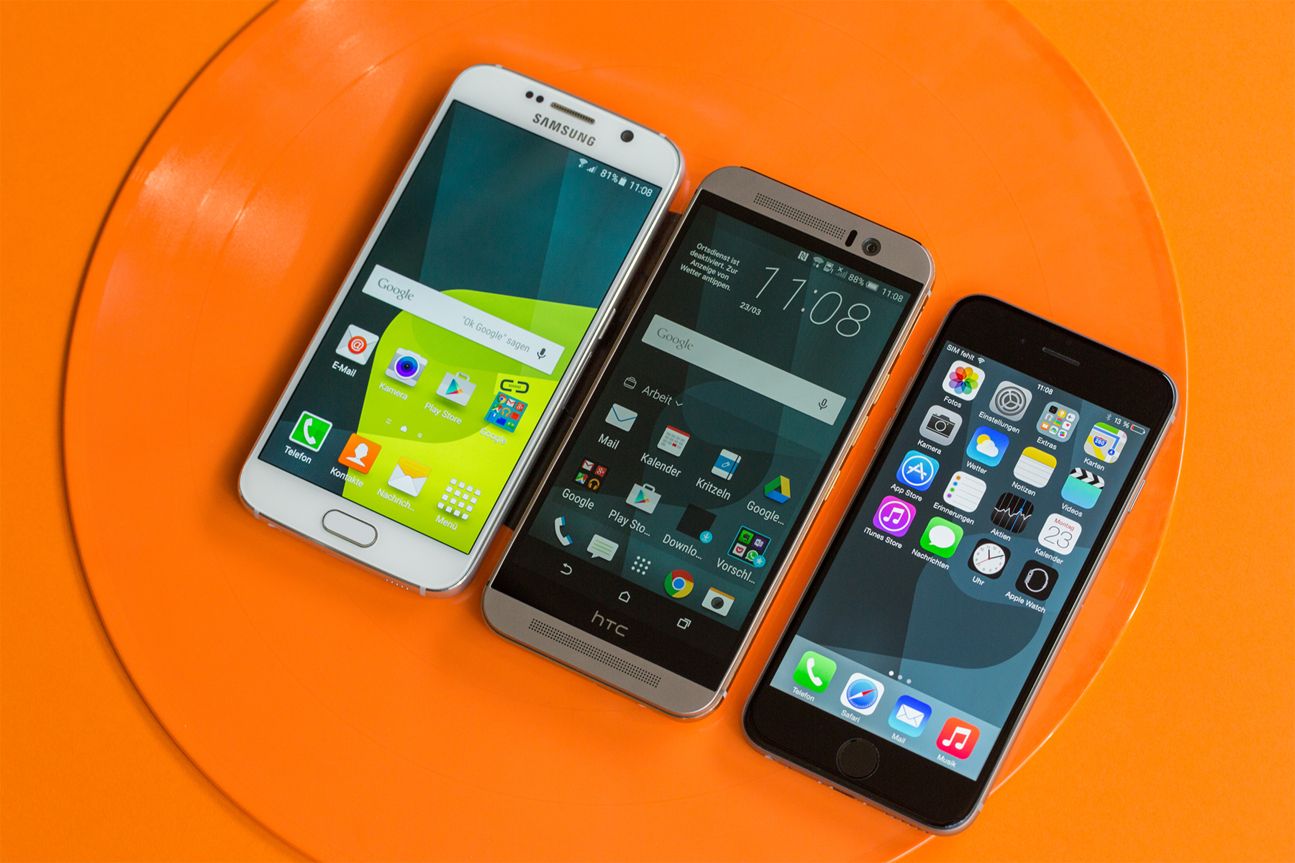 Vergleich Samsung Galaxy S6, iPhone 6, HTC One M9 Vergleich Samsung Galaxy S6, iPhone 6, HTC One M9