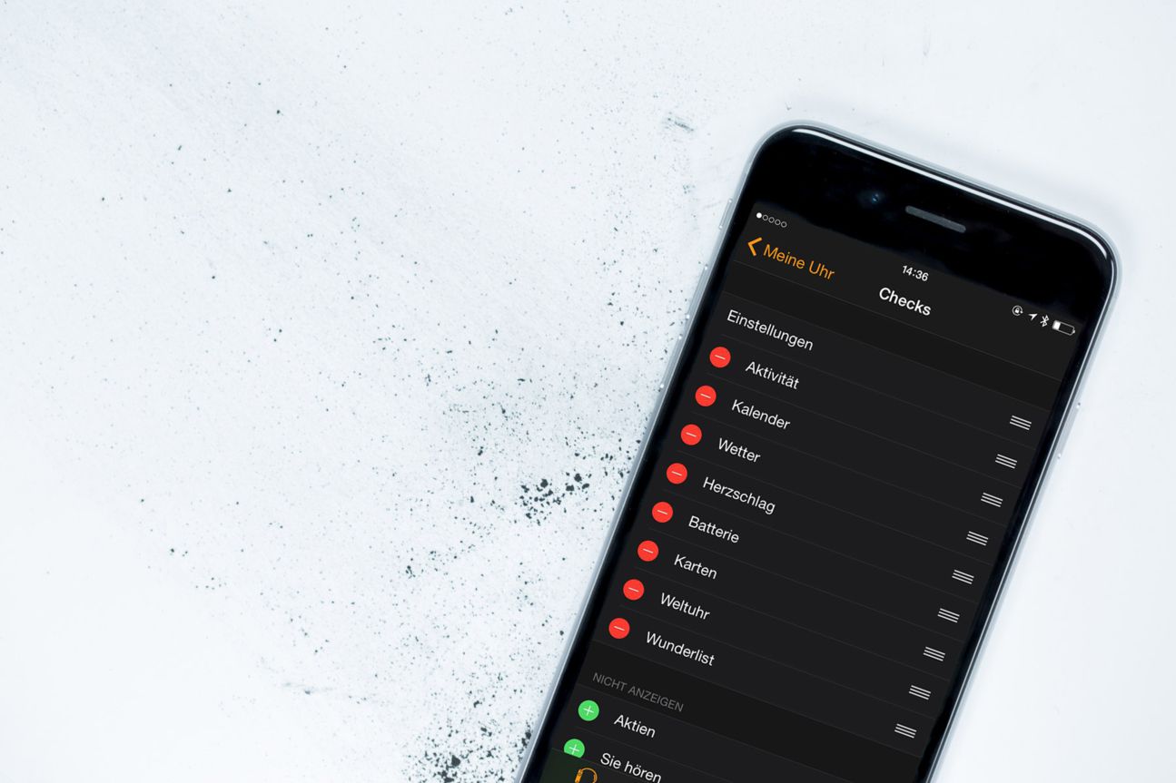 Auf dem iPhone bringt Ihr Ordnung in die Checks Eurer Apple Watch