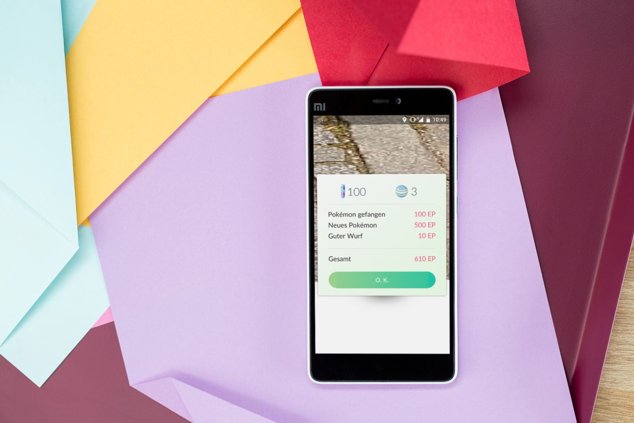 Pokémon GO: Punkte fürs Pokémon fangen.