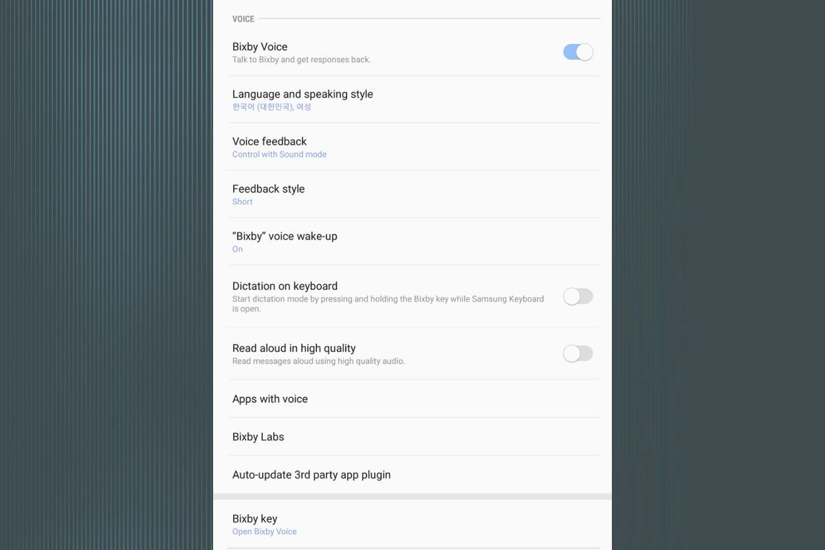bixby voice menu