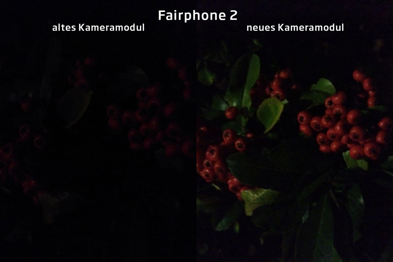 Fairphone 2 Kameramodul-Vergleich Fairphone 2 Kameramodul-Vergleich