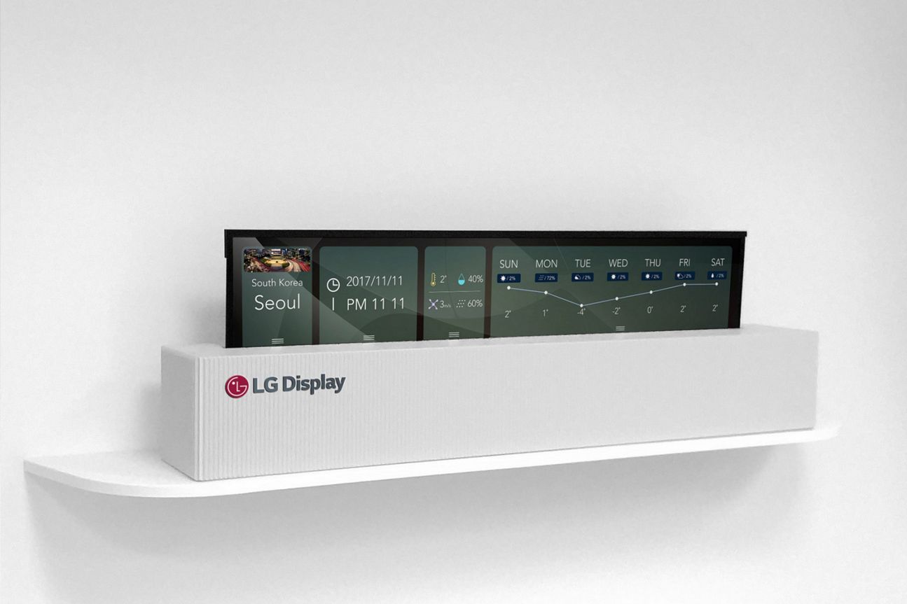 LG Display aufrollbarer OLED, CES 2018 LG Display aufrollbarer OLED, CES 2018