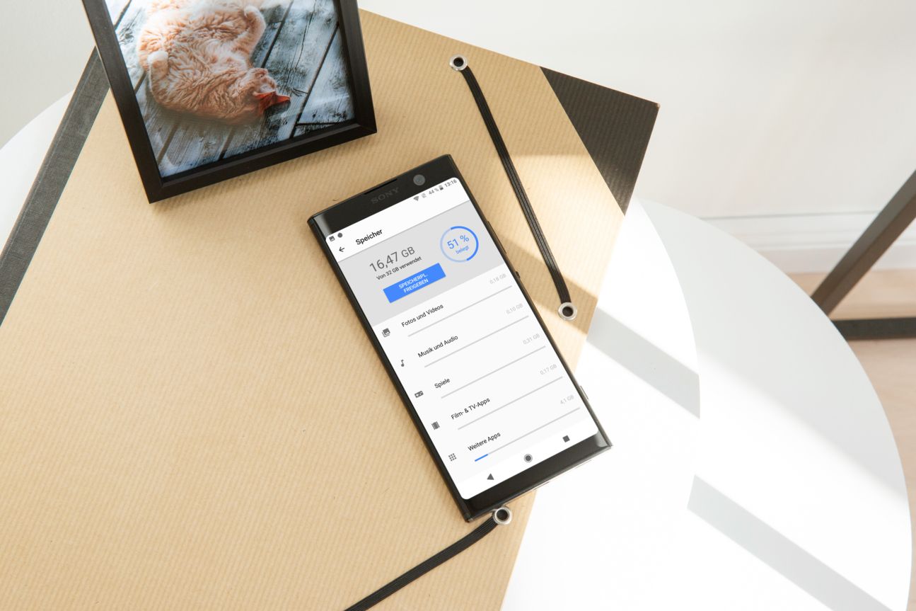 Sony Xperia XA2 Plus Sony Xperia XA2 Plus mit Screenshot vom Benchmarktest