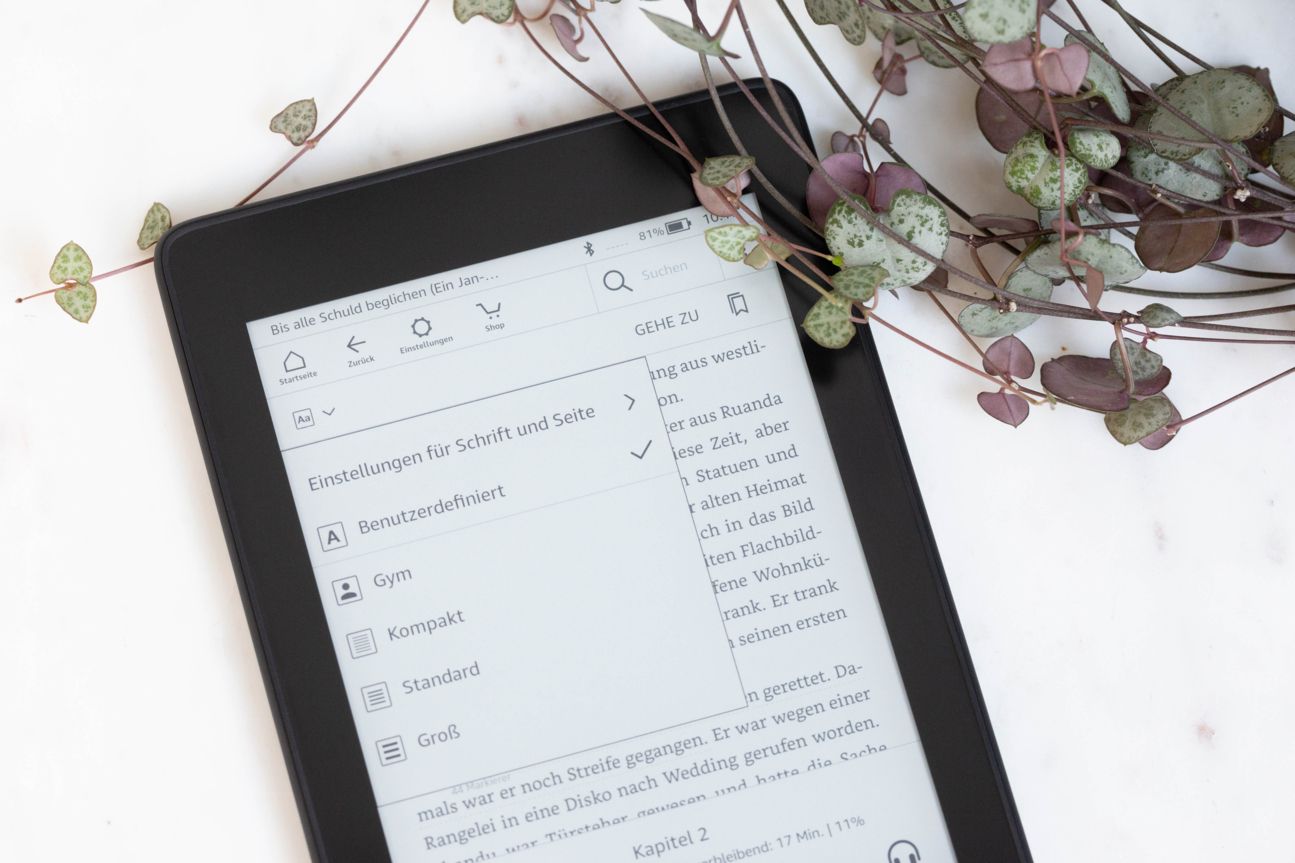 Amazon Kindle Paperwhite Der Kindle Paperwhite in der Nahaufnahme.