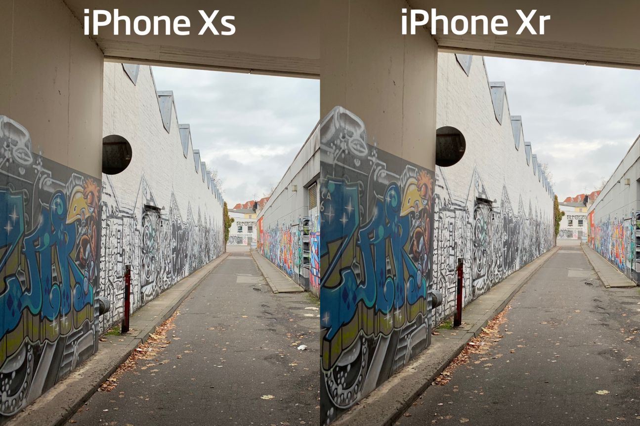 Vergleich iPhone Xs und Xr Ein Tunnel