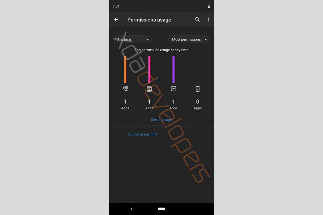Android Q Screenshot aus Android Q