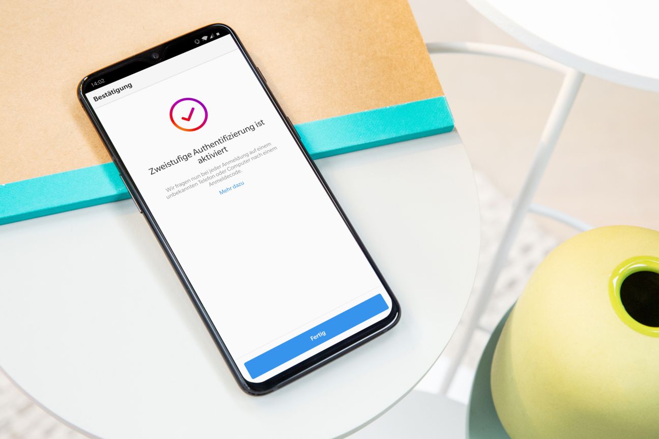  Zweistufige Authentifizierung bei Instagram.
