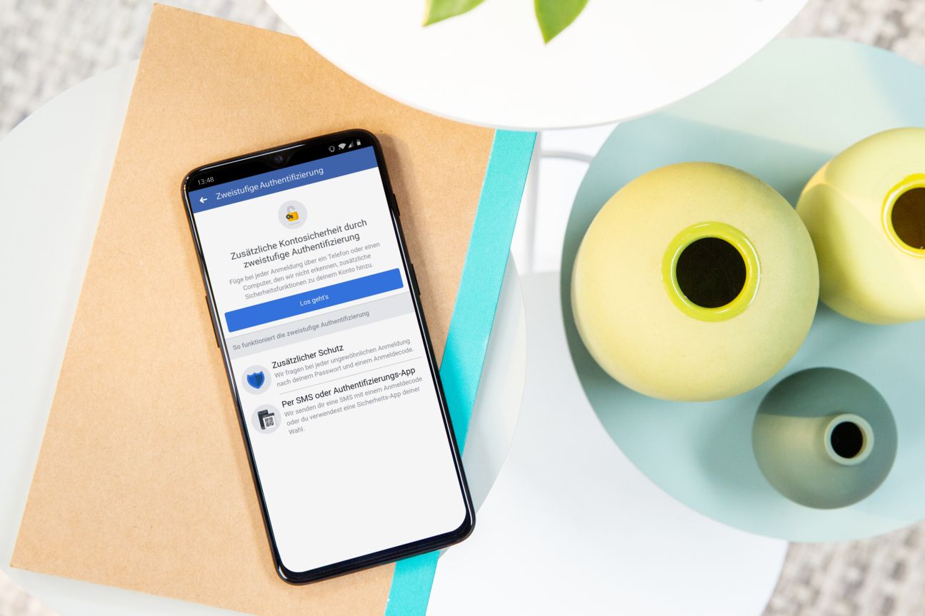 Zweistufige Authentifizierung bei Facebook.