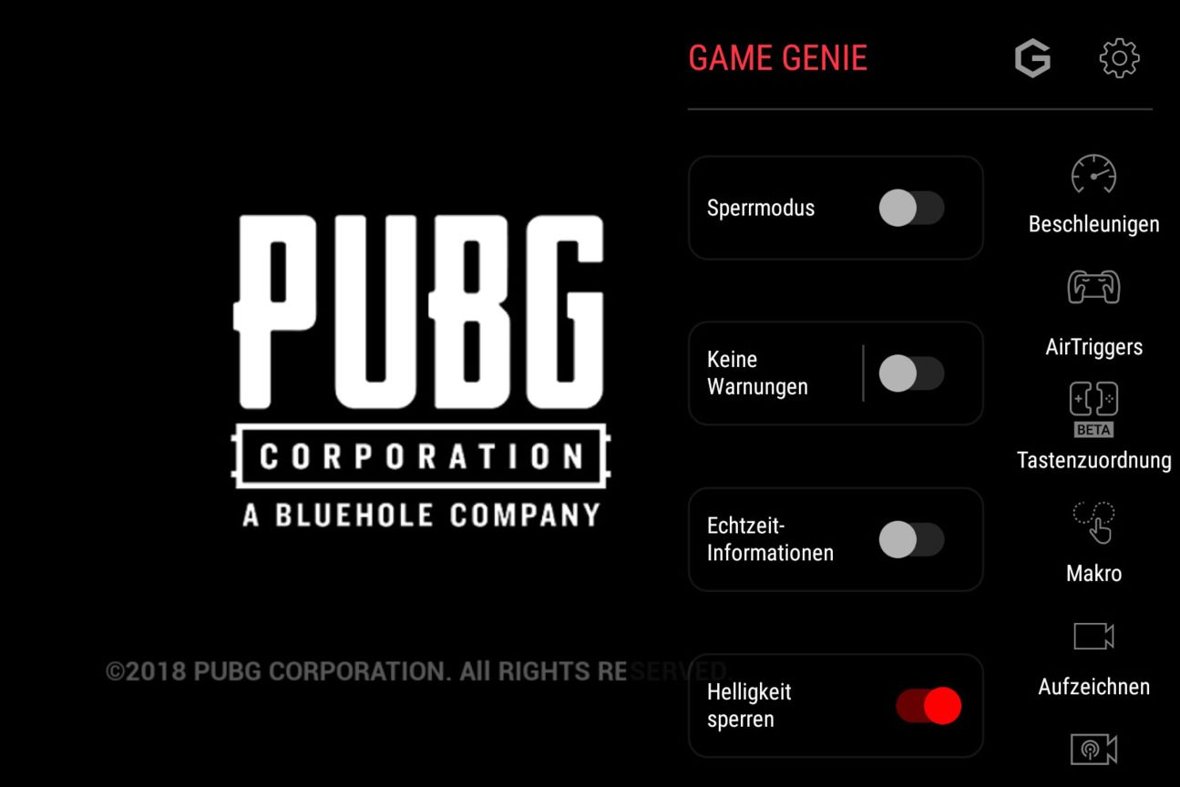 Asus ROG Phone: Screenshot Game Genie