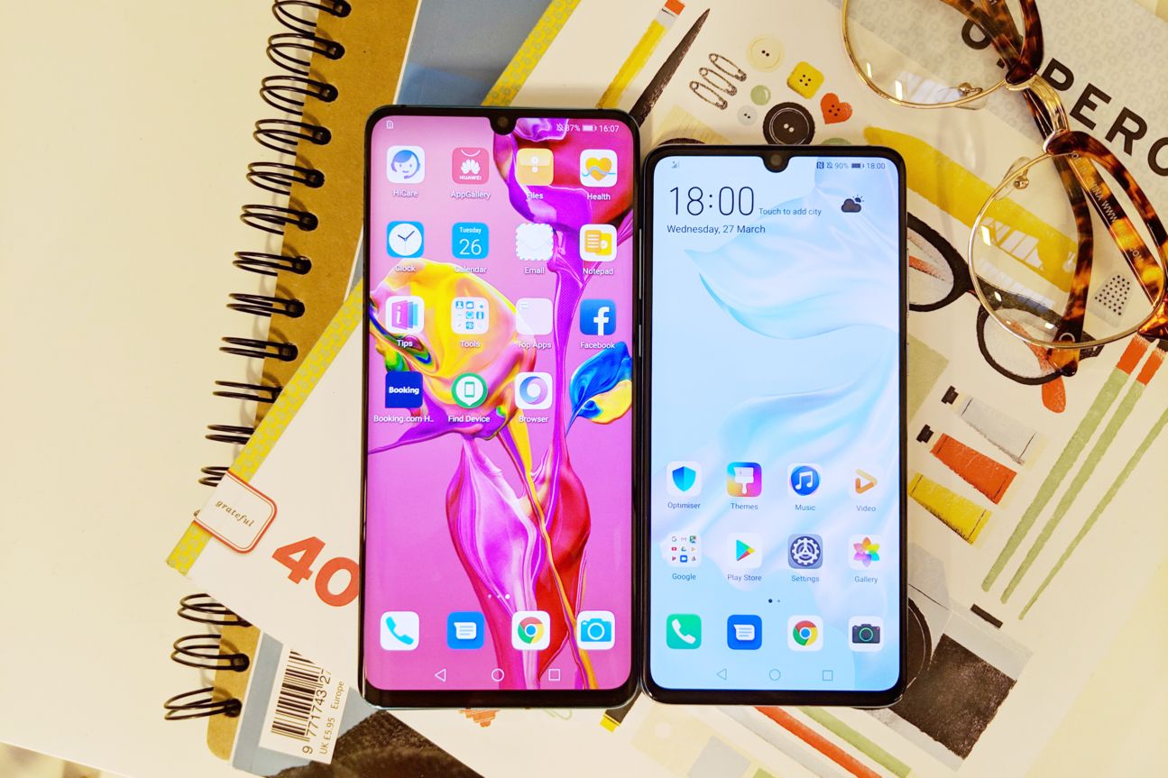 Huawei P30 und P30 Pro Displays Vergleich