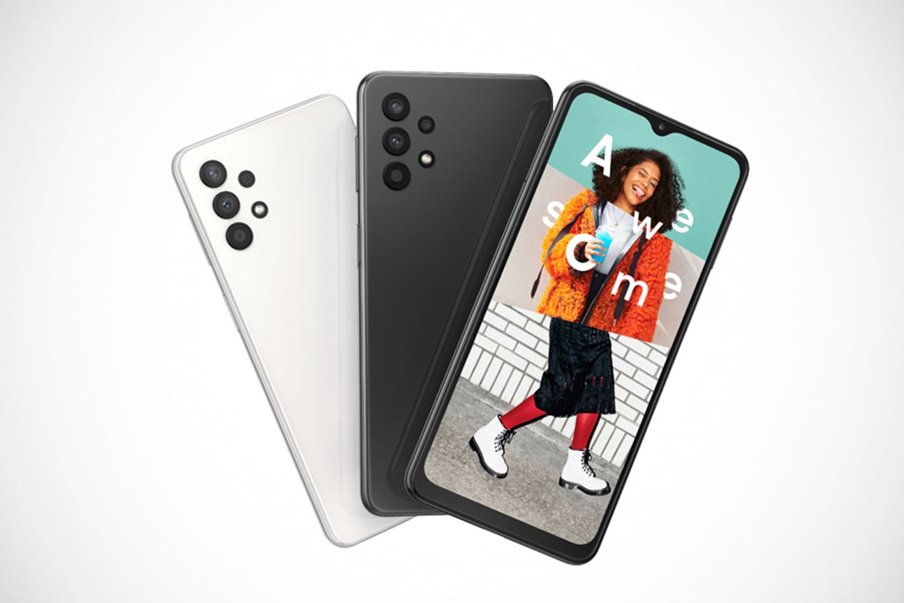 Samsung Galaxy A32 5G Samsung Galaxy A32 5G in zwei Farben von vorne und hinten