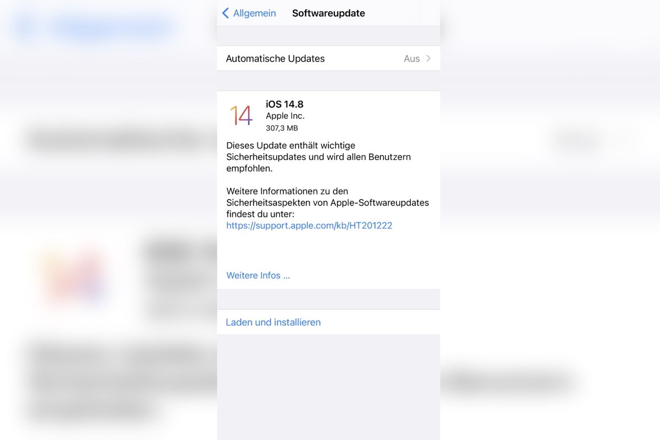 Apple iOS 14.8 Update