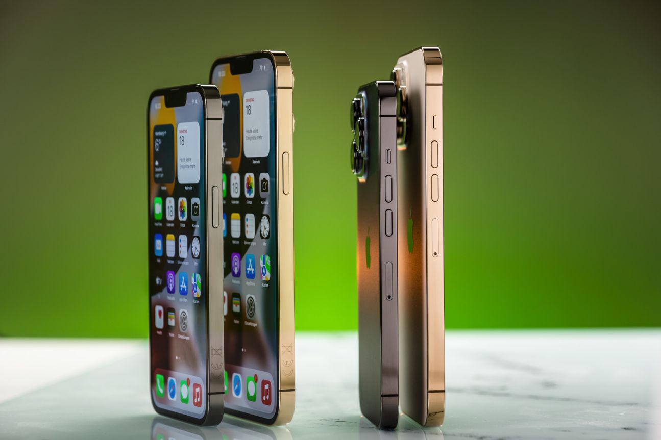 iPhone 13 Pro vs. iPhone 13 Pro Max im Groessevergleich iPhone 13 Größenvergleich