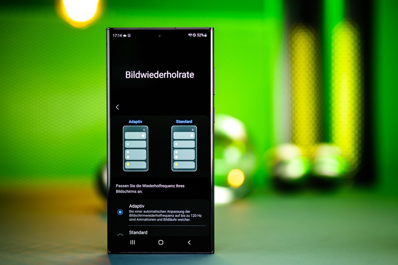 Galaxy S22 Ultra Menü Bildwiederholrate