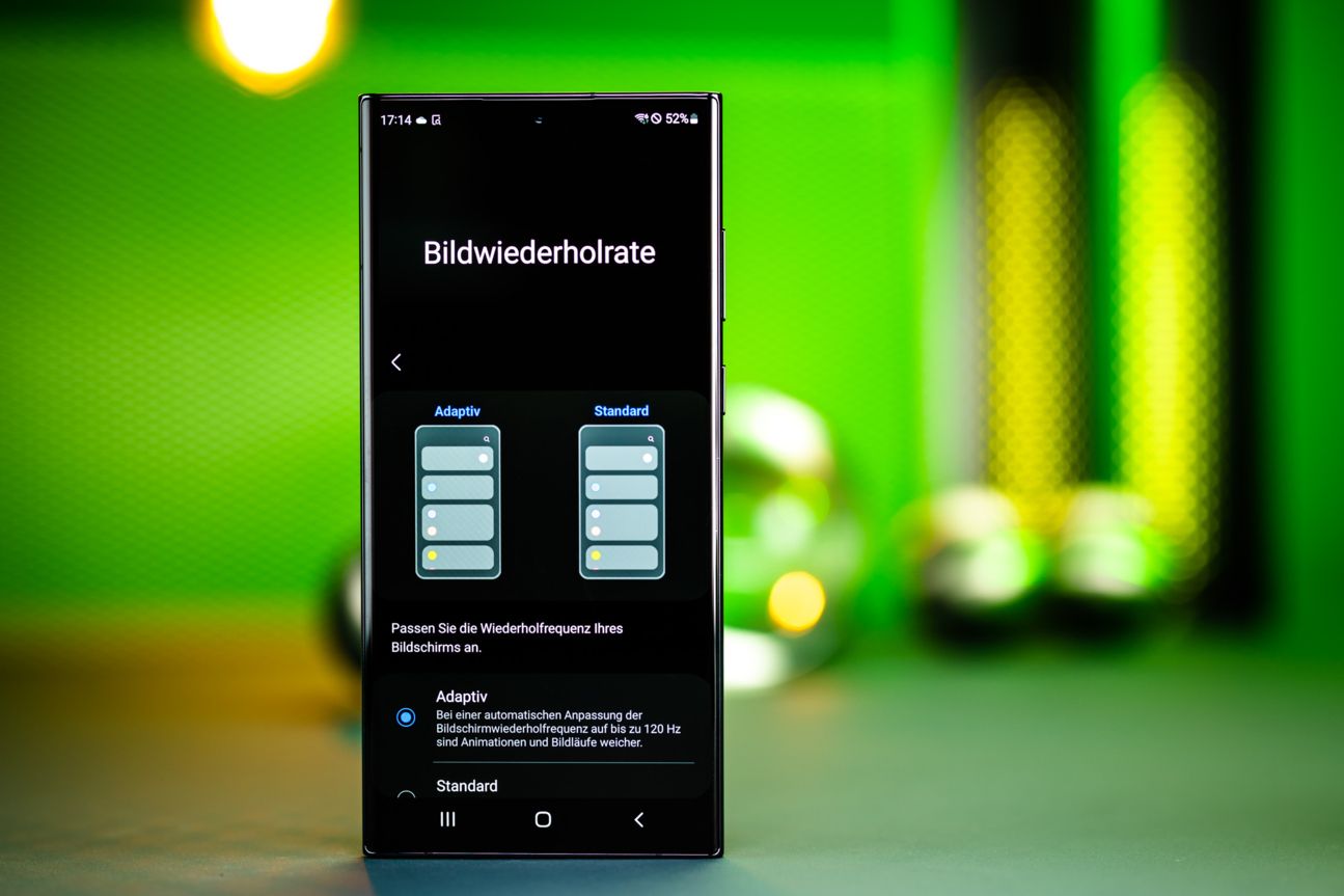 P1004106 Galaxy S22 Ultra Menü Bildwiederholrate