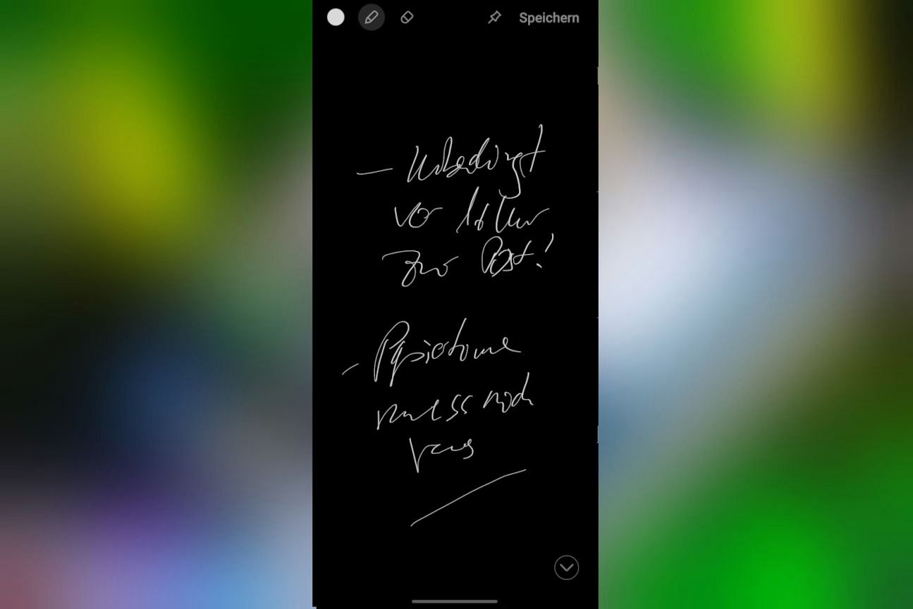 Screenshot Galaxy S22 Ultra S-Pen-Notiz