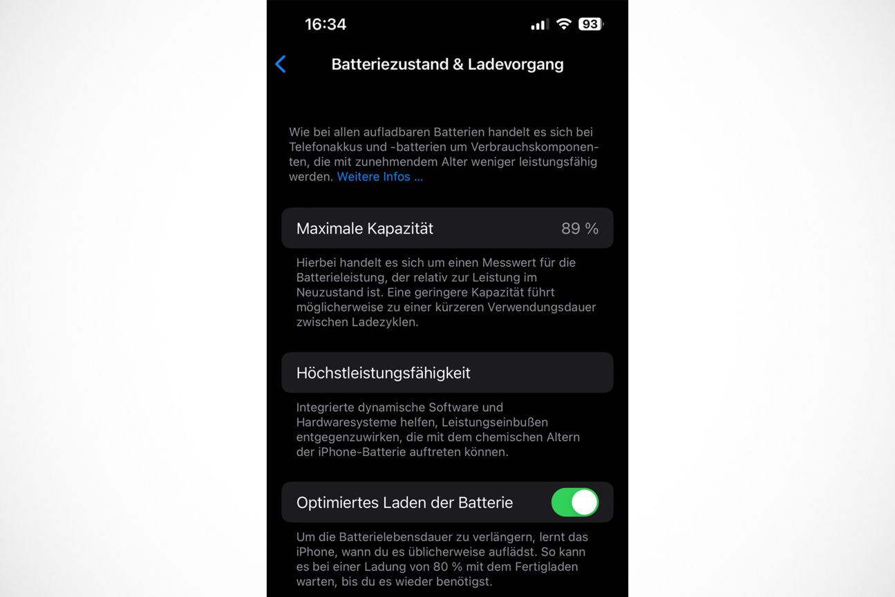 akku-kapazität-prüfen-iphone Akku-Kapazität auf einem iPhone geprüft