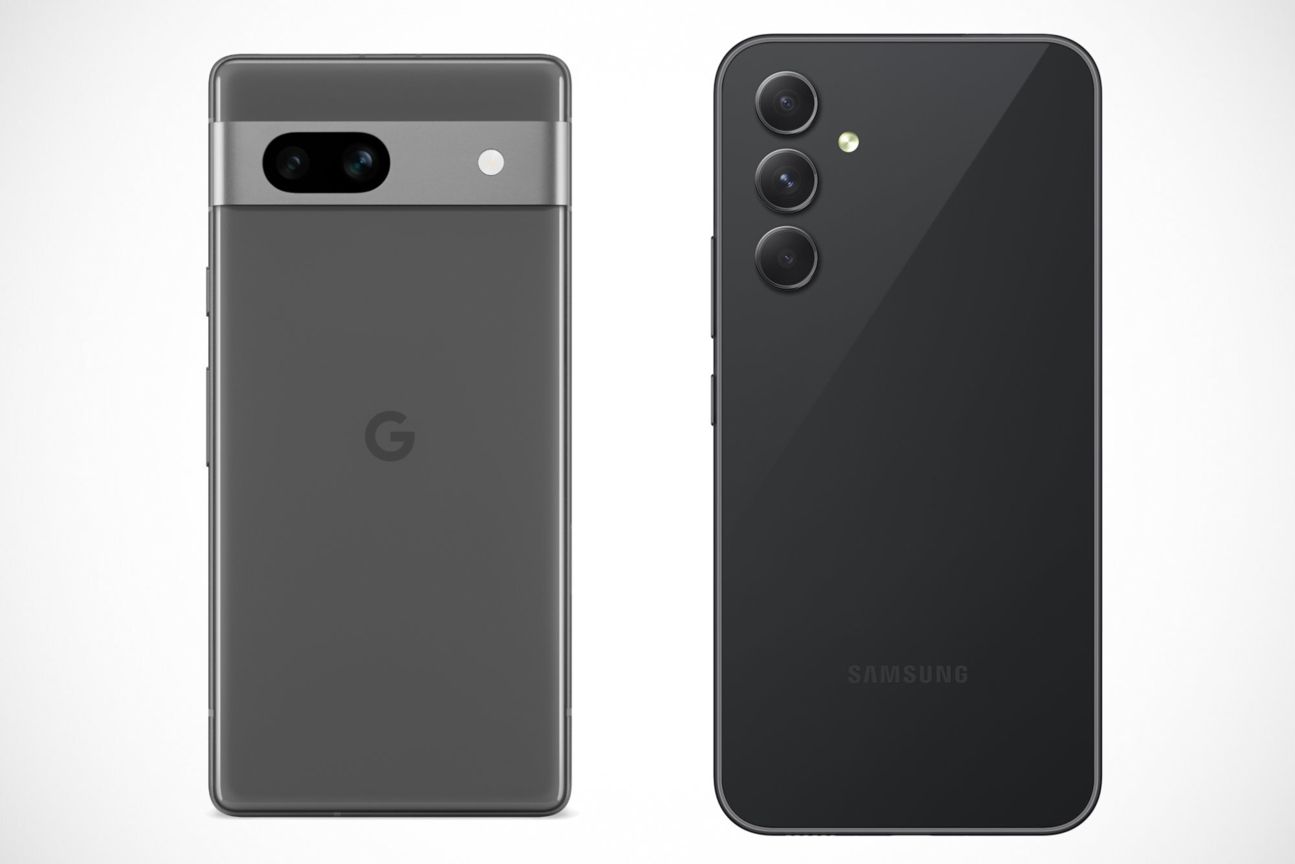 Google Pixel 7a vs. Galaxy A54 Rückseite Google Pixel 7a vs. Galaxy A54 Rückseite