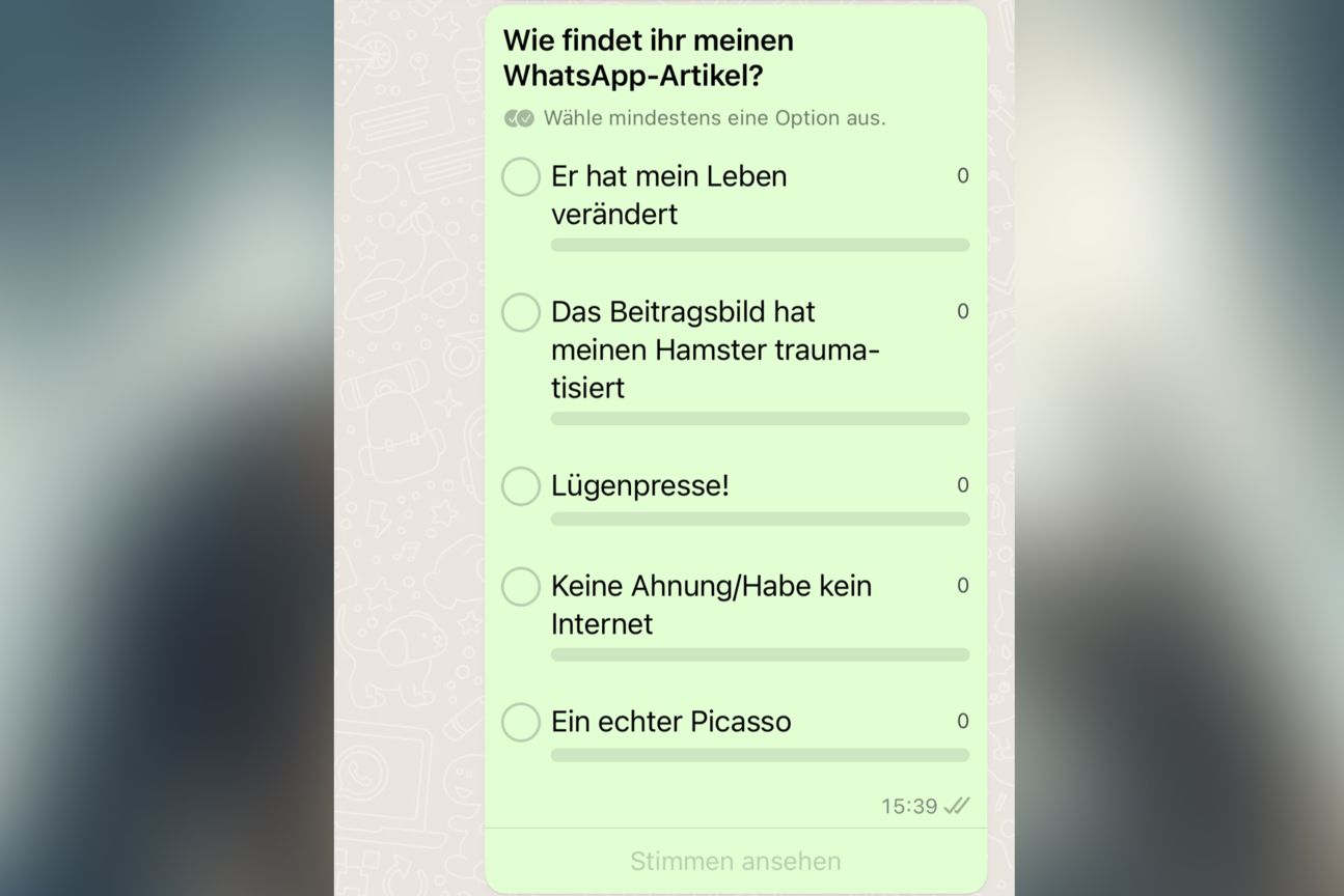 WhatsApp Umfrage erstellen