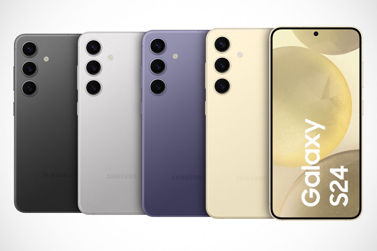 Galaxy S24 in der vier Standardfarben Galaxy S24 in der vier Standardfarben