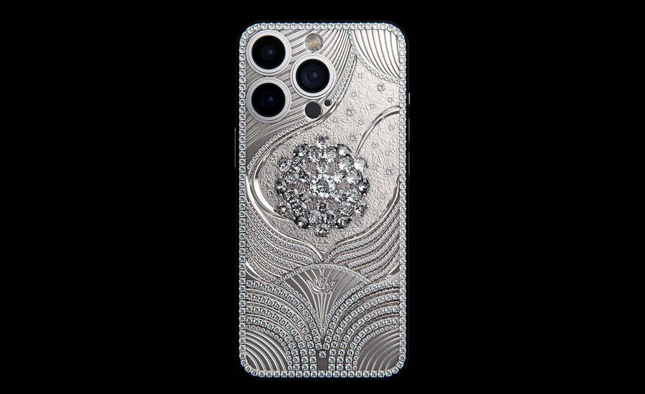 iPhone 15 Pro Caviar Design Weißgold Rückseite