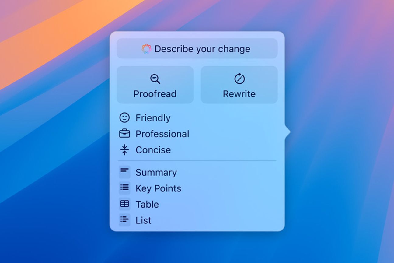 Apple Intelligence Schreib-Tool Apple Intelligence Schreib-Tool
