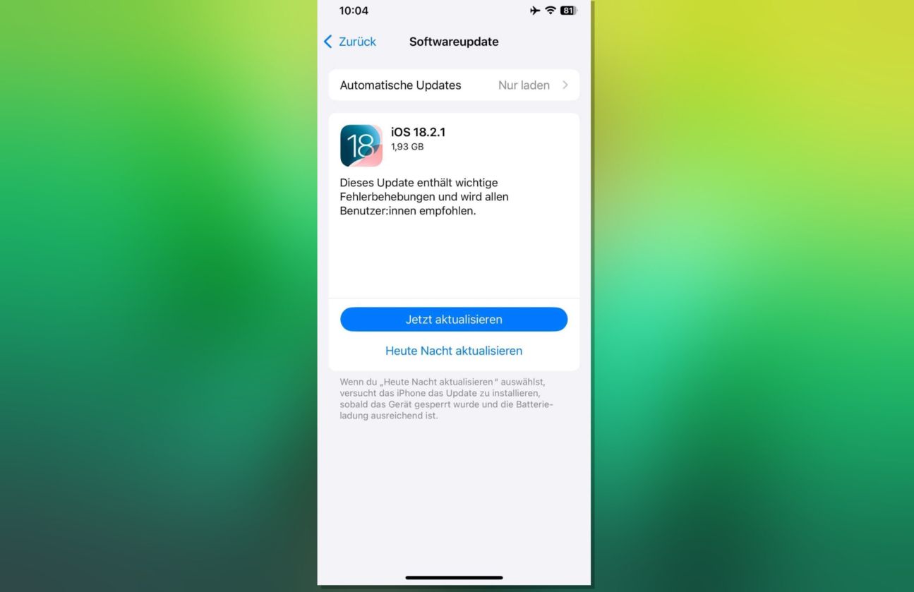 iOS 18.2.1 iOS 18.2.1