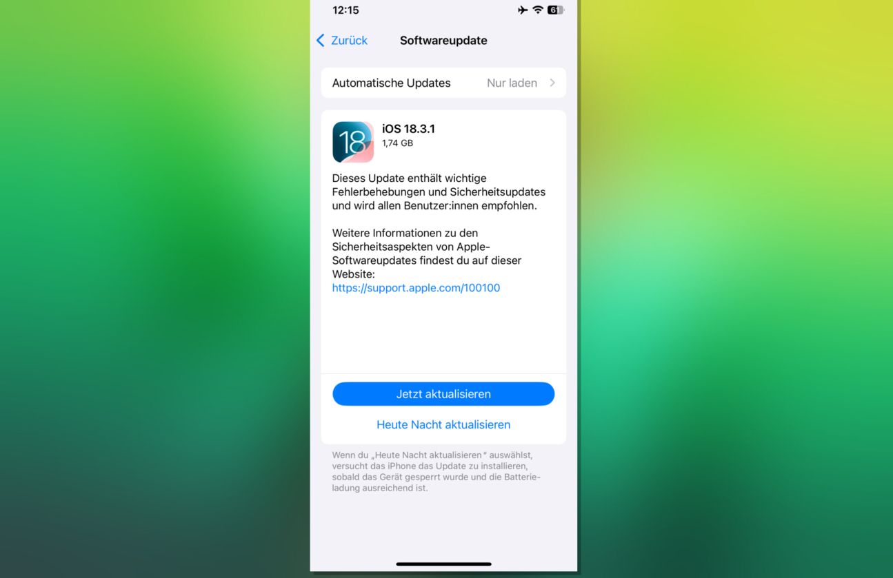 iOS 18.3.1 Update iPhone