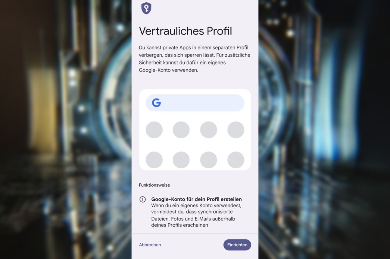 Vertrauliches Profil Einrichtung Vertrauliches Profil Einrichtung