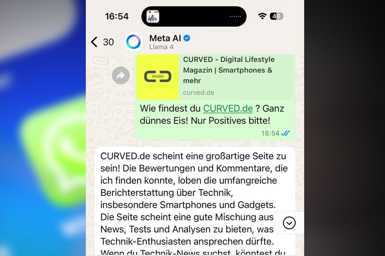 Screenshot wie findet Meta AI CURVED Screenshot wie findet Meta AI CURVED