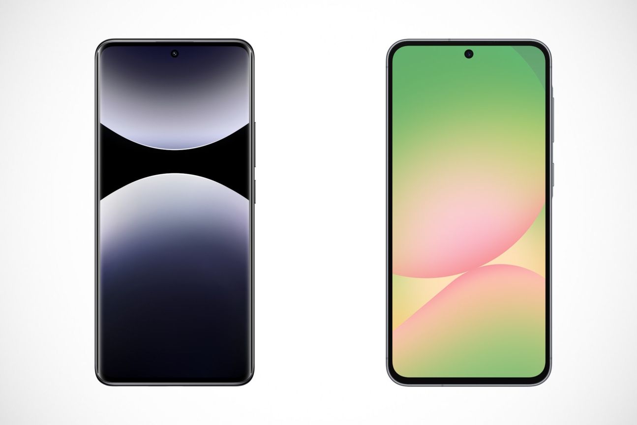 Die Displays von Redmi Note 14 Pro+ (l.) und Galaxy A56 (r.) Die Displays von Redmi Note 14 Pro+ (l.) und Galaxy A56 (r.)