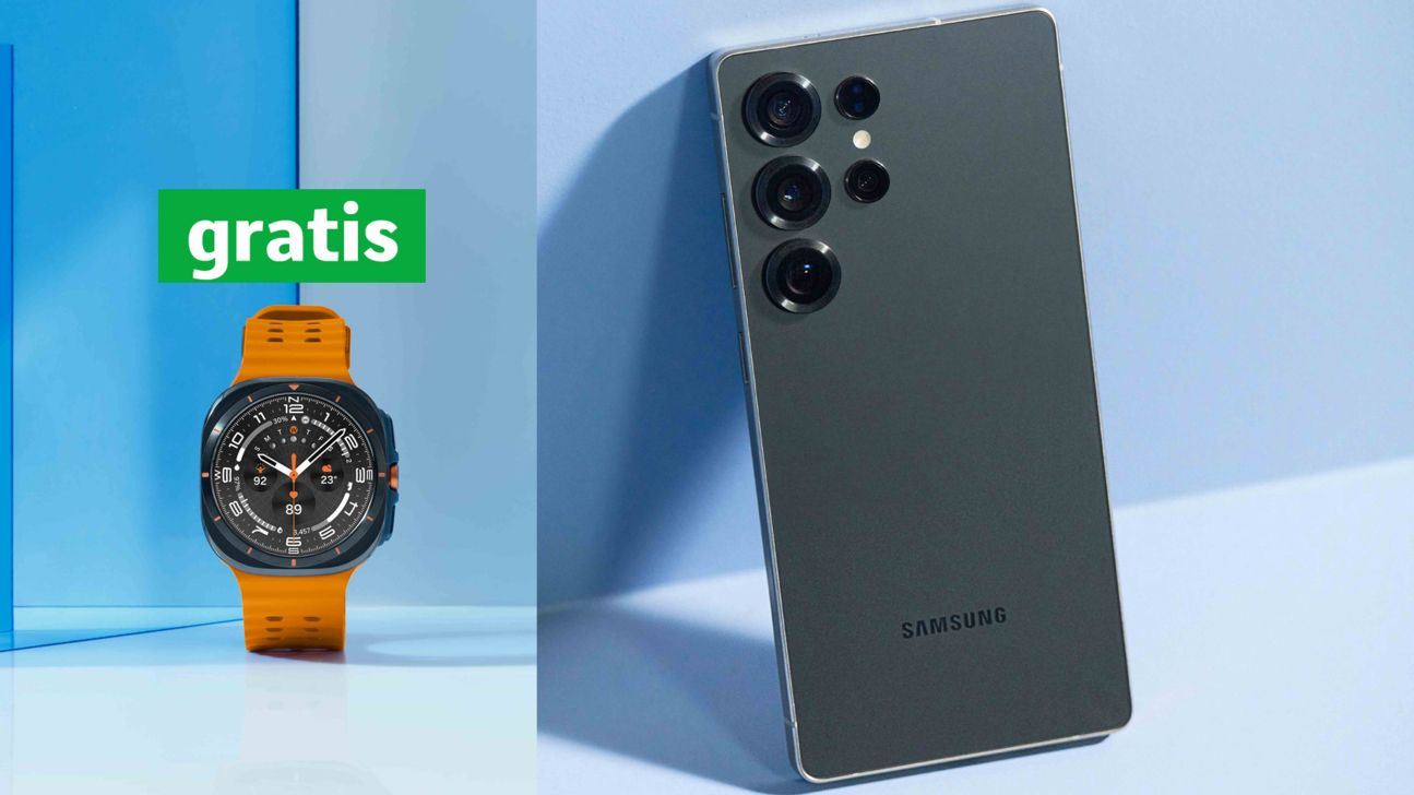 Galaxy S25 Ultra mit Watch Ultra gratis auf einem Bild Galaxy S25 Ultra mit Watch Ultra gratis auf einem Bild